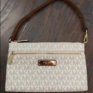 Michael Kors Large Logo Wristlet Vanilla